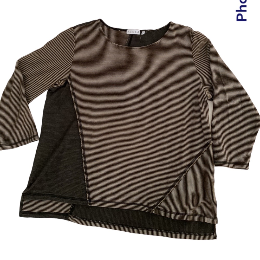 Habitat lagenlook striped cotton knit top xl